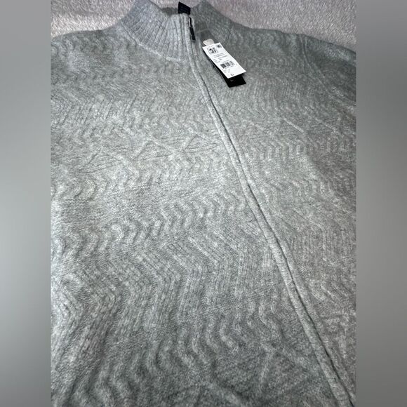 NWTs Bloomingdale's Gray Double Zip Front Jacquard Cardigan Mens Grey XXL - Picture 3 of 7
